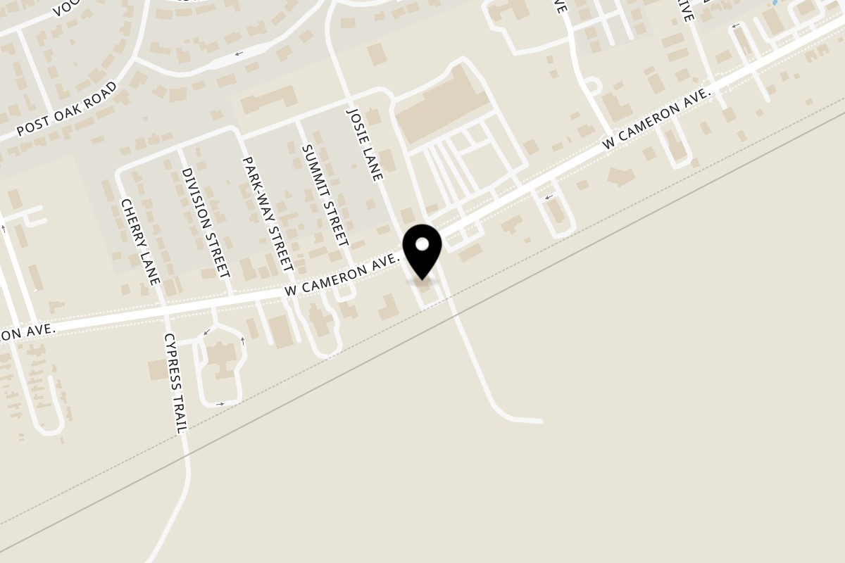 Map showing the location of Julio's Mexican Restaurant Rockdale Julio's Mexican Restaurant on 1533 W Cameron Ave in Rockdale